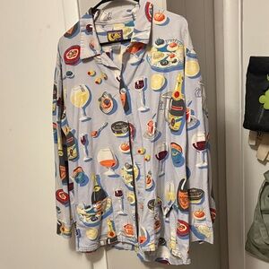 Vintage Nick & Nora Multicolor Graphic Pajama Shirt